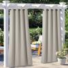image:imageNICETOWN 2 Panels Outdoor Curtain Panels for Patio Waterproof Stainless Steel Silver Grommet Thermal Insulated Blackout Thermal Insulated Outdoor Drapes for PatioFront Porch W52 x L108 TanNatural