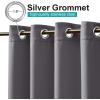 image:imageNICETOWN 2 Panels Outdoor Curtain Panels for Patio Waterproof Stainless Steel Silver Grommet Thermal Insulated Blackout Thermal Insulated Outdoor Drapes for PatioFront Porch W52 x L108 TanFade Resistant Grey