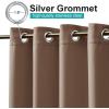 image:imageNICETOWN 2 Panels Outdoor Curtain Panels for Patio Waterproof Stainless Steel Silver Grommet Thermal Insulated Blackout Thermal Insulated Outdoor Drapes for PatioFront Porch W52 x L108 TanFade Resistant Tan