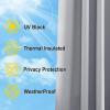 image:imageNICETOWN 2 Panels Outdoor Curtain Panels for Patio Waterproof Stainless Steel Silver Grommet Thermal Insulated Blackout Thermal Insulated Outdoor Drapes for PatioFront Porch W52 x L108 TanSilver Gray
