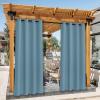 image:imageNICETOWN 2 Panels Outdoor Curtain Panels for Patio Waterproof Stainless Steel Silver Grommet Thermal Insulated Blackout Thermal Insulated Outdoor Drapes for PatioFront Porch W52 x L108 TanTeal