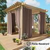 image:imageNICETOWN 2 Panels Outdoor Curtain Panels for Patio Waterproof Stainless Steel Silver Grommet Thermal Insulated Blackout Thermal Insulated Outdoor Drapes for PatioFront Porch W52 x L108 TanFade Resistant Tan