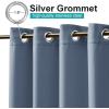 image:imageNICETOWN 2 Panels Outdoor Curtain Panels for Patio Waterproof Stainless Steel Silver Grommet Thermal Insulated Blackout Thermal Insulated Outdoor Drapes for PatioFront Porch W52 x L108 TanStone Blue