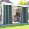 image:imageNICETOWN 2 Panels Outdoor Curtain Panels for Patio Waterproof Stainless Steel Silver Grommet Thermal Insulated Blackout Thermal Insulated Outdoor Drapes for PatioFront Porch W52 x L108 TanSlate Gray