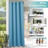 image:imageNICETOWN 2 Panels Outdoor Curtain Panels for Patio Waterproof Stainless Steel Silver Grommet Thermal Insulated Blackout Thermal Insulated Outdoor Drapes for PatioFront Porch W52 x L108 TanTeal Blue