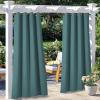 image:imageNICETOWN 2 Panels Outdoor Curtain Panels for Patio Waterproof Stainless Steel Silver Grommet Thermal Insulated Blackout Thermal Insulated Outdoor Drapes for PatioFront Porch W52 x L108 TanTeal
