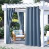 image:imageNICETOWN 2 Panels Outdoor Curtain Panels for Patio Waterproof Stainless Steel Silver Grommet Thermal Insulated Blackout Thermal Insulated Outdoor Drapes for PatioFront Porch W52 x L108 TanStone Blue