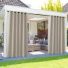 image:imageNICETOWN 2 Panels Outdoor Curtain Panels for Patio Waterproof Stainless Steel Silver Grommet Thermal Insulated Blackout Thermal Insulated Outdoor Drapes for PatioFront Porch W52 x L108 TanNatural