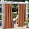 image:imageNICETOWN 2 Panels Outdoor Curtain Panels for Patio Waterproof Stainless Steel Silver Grommet Thermal Insulated Blackout Thermal Insulated Outdoor Drapes for PatioFront Porch W52 x L108 TanMecca Red