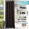 image:imageNICETOWN 2 Panels Outdoor Curtain Panels for Patio Waterproof Stainless Steel Silver Grommet Thermal Insulated Blackout Thermal Insulated Outdoor Drapes for PatioFront Porch W52 x L108 TanBrown