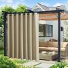 image:imageNICETOWN 2 Panels Outdoor Curtain Panels for Patio Waterproof Stainless Steel Silver Grommet Thermal Insulated Blackout Thermal Insulated Outdoor Drapes for PatioFront Porch W52 x L108 TanTaupe