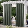 image:imageNICETOWN 2 Panels Outdoor Curtain Panels for Patio Waterproof Stainless Steel Silver Grommet Thermal Insulated Blackout Thermal Insulated Outdoor Drapes for PatioFront Porch W52 x L108 TanSmokey Green