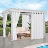 image:imageNICETOWN 2 Panels Outdoor Curtain Panels for Patio Waterproof Stainless Steel Silver Grommet Thermal Insulated Blackout Thermal Insulated Outdoor Drapes for PatioFront Porch W52 x L108 TanLily White