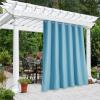image:imageNICETOWN 2 Panels Outdoor Curtain Panels for Patio Waterproof Stainless Steel Silver Grommet Thermal Insulated Blackout Thermal Insulated Outdoor Drapes for PatioFront Porch W52 x L108 TanTeal Blue
