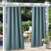 image:imageNICETOWN 2 Panels Outdoor Curtain Panels for Patio Waterproof Stainless Steel Silver Grommet Thermal Insulated Blackout Thermal Insulated Outdoor Drapes for PatioFront Porch W52 x L108 TanSlate Gray