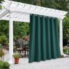 image:imageNICETOWN 2 Panels Outdoor Curtain Panels for Patio Waterproof Stainless Steel Silver Grommet Thermal Insulated Blackout Thermal Insulated Outdoor Drapes for PatioFront Porch W52 x L108 TanHunter Green