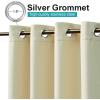 image:imageNICETOWN 2 Panels Outdoor Curtain Panels for Patio Waterproof Stainless Steel Silver Grommet Thermal Insulated Blackout Thermal Insulated Outdoor Drapes for PatioFront Porch W52 x L108 TanBeige
