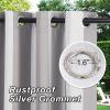 image:imageNICETOWN 2 Panels Outdoor Curtain Panels for Patio Waterproof Stainless Steel Silver Grommet Thermal Insulated Blackout Thermal Insulated Outdoor Drapes for PatioFront Porch W52 x L108 TanGrey  White