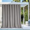 image:imageNICETOWN 2 Panels Outdoor Curtain Panels for Patio Waterproof Stainless Steel Silver Grommet Thermal Insulated Blackout Thermal Insulated Outdoor Drapes for PatioFront Porch W52 x L108 TanSlate Grey