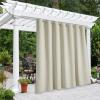 image:imageNICETOWN 2 Panels Outdoor Curtain Panels for Patio Waterproof Stainless Steel Silver Grommet Thermal Insulated Blackout Thermal Insulated Outdoor Drapes for PatioFront Porch W52 x L108 TanBeige