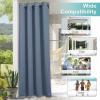 image:imageNICETOWN 2 Panels Outdoor Curtain Panels for Patio Waterproof Stainless Steel Silver Grommet Thermal Insulated Blackout Thermal Insulated Outdoor Drapes for PatioFront Porch W52 x L108 TanStone Blue