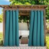 image:imageNICETOWN 2 Panels Outdoor Curtain Panels for Patio Waterproof Stainless Steel Silver Grommet Thermal Insulated Blackout Thermal Insulated Outdoor Drapes for PatioFront Porch W52 x L108 TanPeacock Teal