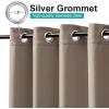 image:imageNICETOWN 2 Panels Outdoor Curtain Panels for Patio Waterproof Stainless Steel Silver Grommet Thermal Insulated Blackout Thermal Insulated Outdoor Drapes for PatioFront Porch W52 x L108 TanSoft Brown
