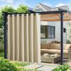 image:imageNICETOWN 2 Panels Outdoor Curtain Panels for Patio Waterproof Stainless Steel Silver Grommet Thermal Insulated Blackout Thermal Insulated Outdoor Drapes for PatioFront Porch W52 x L108 TanLight Beige