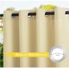 image:imageNICETOWN 2 Panels Outdoor Curtain Panels for Patio Waterproof Stainless Steel Silver Grommet Thermal Insulated Blackout Thermal Insulated Outdoor Drapes for PatioFront Porch W52 x L108 TanLight Beige
