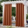 image:imageNICETOWN 2 Panels Outdoor Curtain Panels for Patio Waterproof Stainless Steel Silver Grommet Thermal Insulated Blackout Thermal Insulated Outdoor Drapes for PatioFront Porch W52 x L108 TanMecca Red
