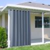 image:imageNICETOWN 2 Panels Outdoor Curtain Panels for Patio Waterproof Stainless Steel Silver Grommet Thermal Insulated Blackout Thermal Insulated Outdoor Drapes for PatioFront Porch W52 x L108 TanStone Blue