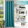image:imageNICETOWN 2 Panels Outdoor Curtain Panels for Patio Waterproof Stainless Steel Silver Grommet Thermal Insulated Blackout Thermal Insulated Outdoor Drapes for PatioFront Porch W52 x L108 TanPeacock Teal