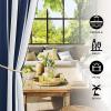 image:imageNICETOWN 2 Panels Outdoor Curtain Panels for Patio Waterproof Stainless Steel Silver Grommet Thermal Insulated Blackout Thermal Insulated Outdoor Drapes for PatioFront Porch W52 x L108 TanNavy  White