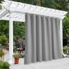 image:imageNICETOWN 2 Panels Outdoor Curtain Panels for Patio Waterproof Stainless Steel Silver Grommet Thermal Insulated Blackout Thermal Insulated Outdoor Drapes for PatioFront Porch W52 x L108 TanSilver Gray