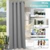image:imageNICETOWN 2 Panels Outdoor Curtain Panels for Patio Waterproof Stainless Steel Silver Grommet Thermal Insulated Blackout Thermal Insulated Outdoor Drapes for PatioFront Porch W52 x L108 TanSilver Gray