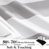 image:imageNICETOWN 2 Panels Outdoor Curtain Panels for Patio Waterproof Stainless Steel Silver Grommet Thermal Insulated Blackout Thermal Insulated Outdoor Drapes for PatioFront Porch W52 x L108 TanGrey  White