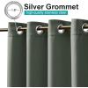 image:imageNICETOWN 2 Panels Outdoor Curtain Panels for Patio Waterproof Stainless Steel Silver Grommet Thermal Insulated Blackout Thermal Insulated Outdoor Drapes for PatioFront Porch W52 x L108 TanSmokey Green