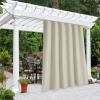 image:imageNICETOWN 2 Panels Outdoor Curtain Panels for Patio Waterproof Stainless Steel Silver Grommet Thermal Insulated Blackout Thermal Insulated Outdoor Drapes for PatioFront Porch W52 x L108 TanBeige