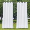 image:imageNICETOWN 2 Panels Outdoor Curtain Panels for Patio Waterproof Stainless Steel Silver Grommet Thermal Insulated Blackout Thermal Insulated Outdoor Drapes for PatioFront Porch W52 x L108 TanLily White