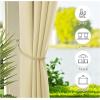 image:imageNICETOWN 2 Panels Outdoor Curtain Panels for Patio Waterproof Stainless Steel Silver Grommet Thermal Insulated Blackout Thermal Insulated Outdoor Drapes for PatioFront Porch W52 x L108 TanLight Beige