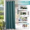 image:imageNICETOWN 2 Panels Outdoor Curtain Panels for Patio Waterproof Stainless Steel Silver Grommet Thermal Insulated Blackout Thermal Insulated Outdoor Drapes for PatioFront Porch W52 x L108 TanTeal