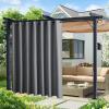 image:imageNICETOWN 2 Panels Outdoor Curtain Panels for Patio Waterproof Stainless Steel Silver Grommet Thermal Insulated Blackout Thermal Insulated Outdoor Drapes for PatioFront Porch W52 x L108 TanDove Grey