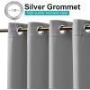 image:imageNICETOWN 2 Panels Outdoor Curtain Panels for Patio Waterproof Stainless Steel Silver Grommet Thermal Insulated Blackout Thermal Insulated Outdoor Drapes for PatioFront Porch W52 x L108 TanSilver Gray
