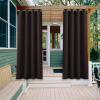 image:imageNICETOWN 2 Panels Outdoor Curtain Panels for Patio Waterproof Stainless Steel Silver Grommet Thermal Insulated Blackout Thermal Insulated Outdoor Drapes for PatioFront Porch W52 x L108 TanBrown