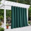 image:imageNICETOWN 2 Panels Outdoor Curtain Panels for Patio Waterproof Stainless Steel Silver Grommet Thermal Insulated Blackout Thermal Insulated Outdoor Drapes for PatioFront Porch W52 x L108 TanHunter Green