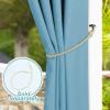 image:imageNICETOWN 2 Panels Outdoor Curtain Panels for Patio Waterproof Stainless Steel Silver Grommet Thermal Insulated Blackout Thermal Insulated Outdoor Drapes for PatioFront Porch W52 x L108 TanTeal Blue