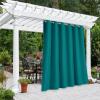image:imageNICETOWN 2 Panels Outdoor Curtain Panels for Patio Waterproof Stainless Steel Silver Grommet Thermal Insulated Blackout Thermal Insulated Outdoor Drapes for PatioFront Porch W52 x L108 TanPeacock Teal