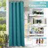 image:imageNICETOWN 2 Panels Outdoor Curtain Panels for Patio Waterproof Stainless Steel Silver Grommet Thermal Insulated Blackout Thermal Insulated Outdoor Drapes for PatioFront Porch W52 x L108 TanPeacock Teal
