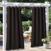 image:imageNICETOWN 2 Panels Outdoor Curtain Panels for Patio Waterproof Stainless Steel Silver Grommet Thermal Insulated Blackout Thermal Insulated Outdoor Drapes for PatioFront Porch W52 x L108 TanBrown
