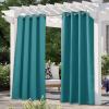 image:imageNICETOWN 2 Panels Outdoor Curtain Panels for Patio Waterproof Stainless Steel Silver Grommet Thermal Insulated Blackout Thermal Insulated Outdoor Drapes for PatioFront Porch W52 x L108 TanPeacock Teal